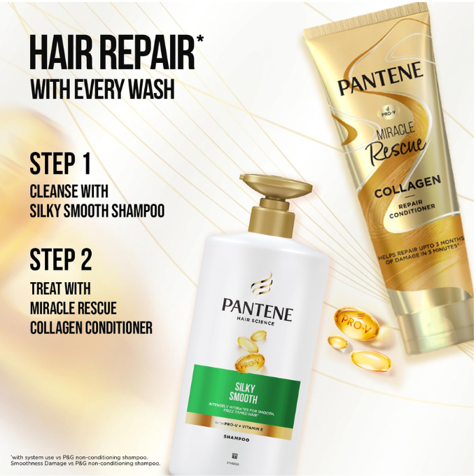  Pantene Advanced Hairfall Solution, 2in1 Anti-Hairfall Silky Smooth Shampoo & Conditioner for Women, – image 3