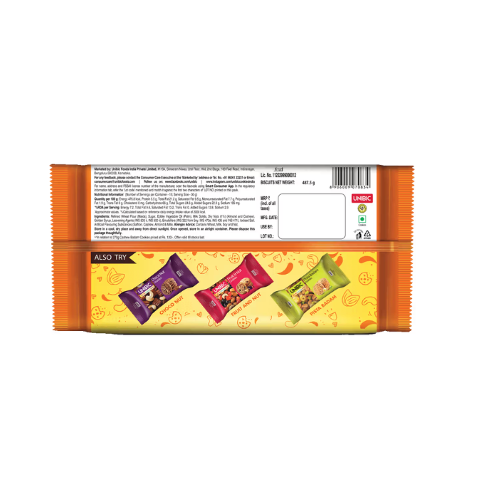 Unibic Cashew Badam Cookies, 270 g (4 x 67.5 g) – image 2
