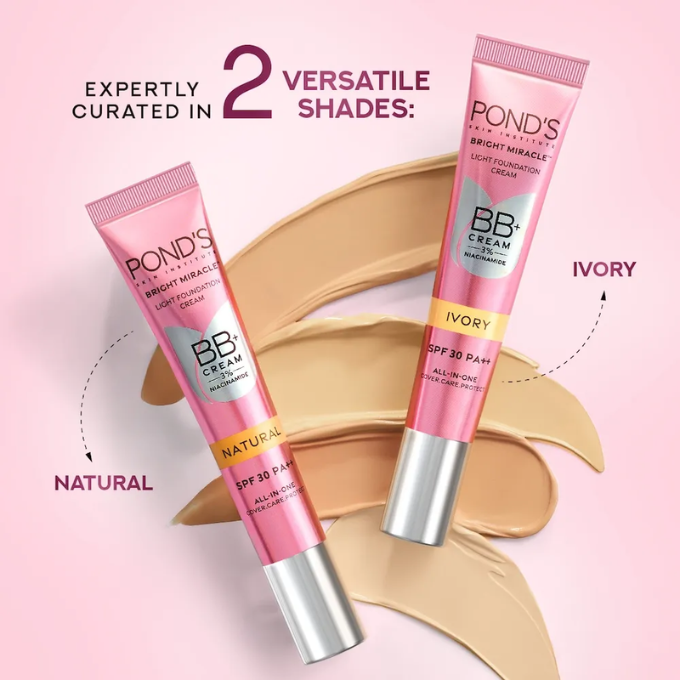  POND'S BB+ Cream, Instant Spot Coverage + Light Make-up Glow, Natural  – image 4