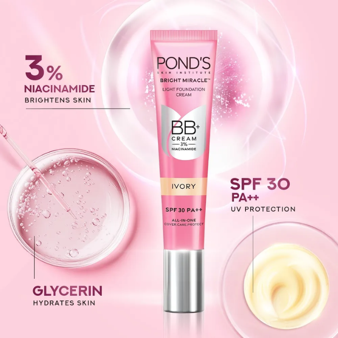  POND'S BB+ Cream, Instant Spot Coverage + Light Make-up Glow, Natural  – image 5