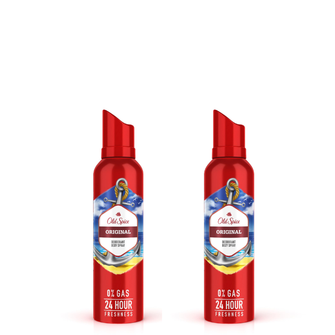 Old Spice Original No Gas 24 hour Long Lasting Freshness Deodorant Perfume Body Spray For Men, 140ml