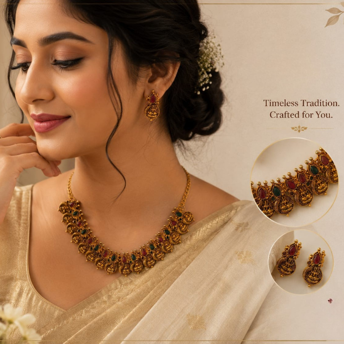 Necklace Set - Royal Peacock Necklace Set – image 2