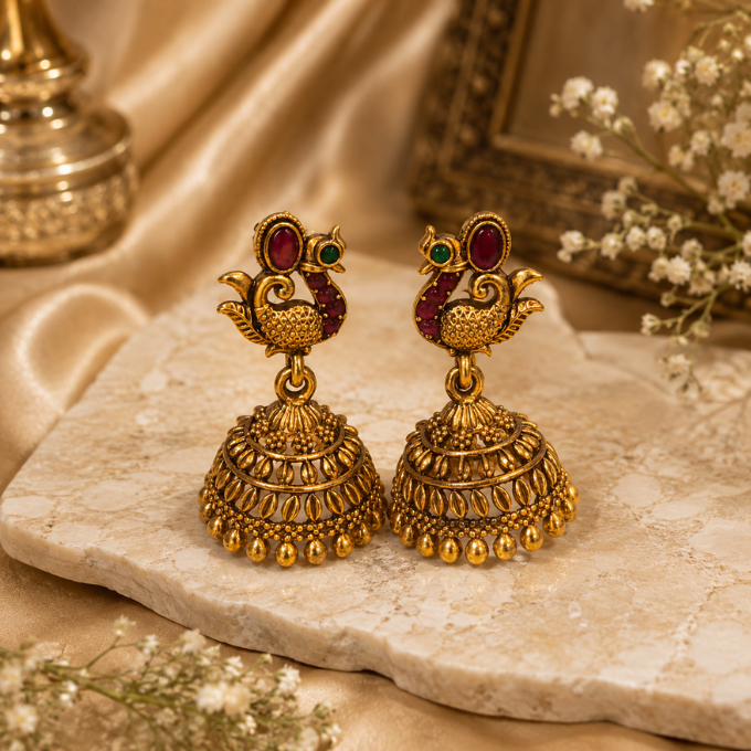 Jhumka (Earrings) - Peacock Royale Jhumka