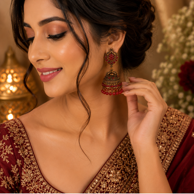 Jhumka (Earrings) - Heritage Jhumka – image 3