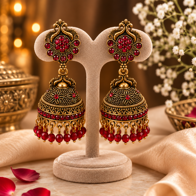 Jhumka (Earrings) - Heritage Jhumka – image 2