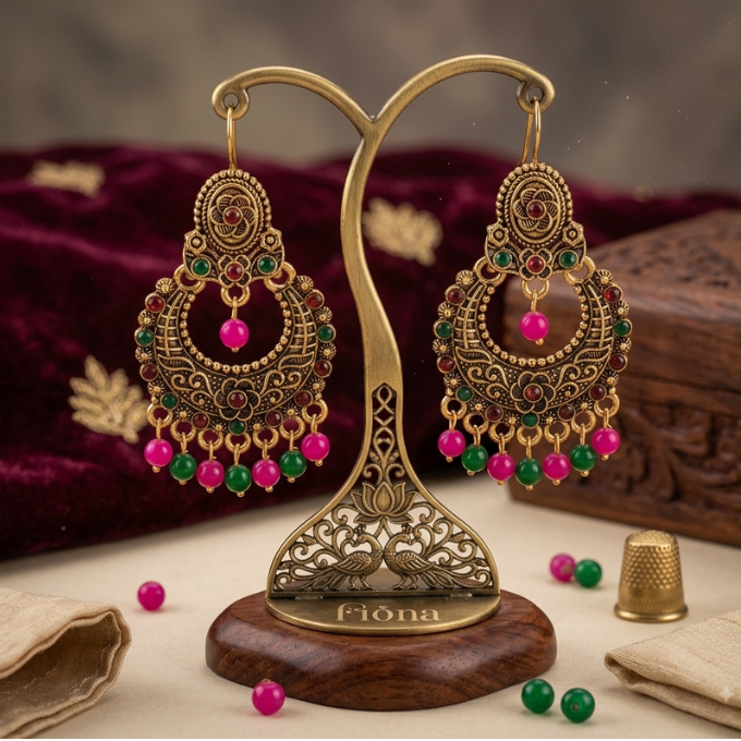 Earrings - Mayura Antique Chandbalis – image 3