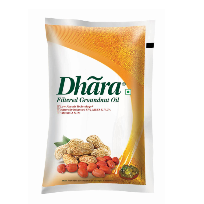  Dhara Filtered Groundnut Oil (0% Trans Fat), 1 L