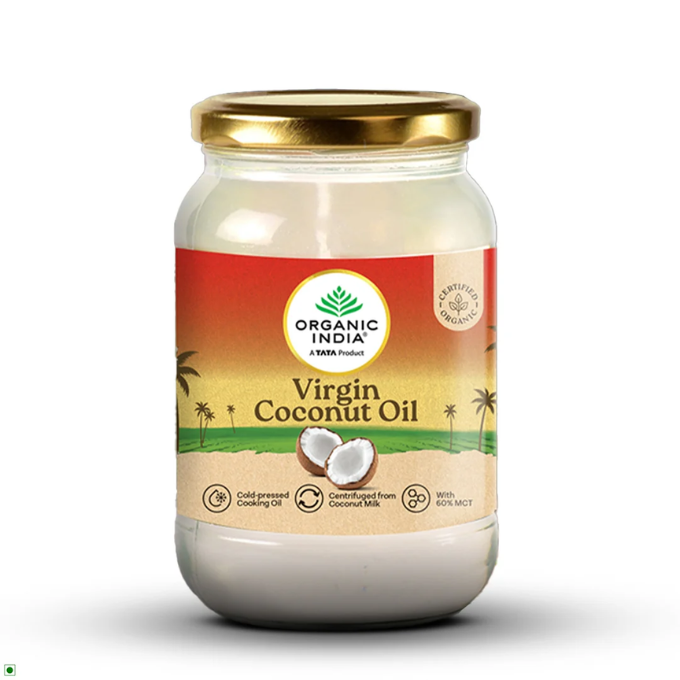 ORGANIC INDIA Virgin Coconut Oil 500ml | Cold Pressed & Unrefined Coconut Oil 