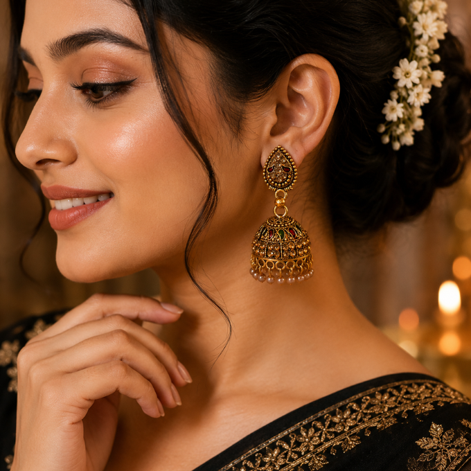 Jhumka (Earrings) - Raniyaa Antique Jhumka – image 2