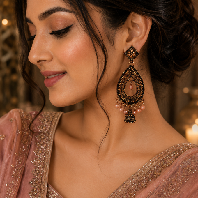 Earrings - Aaradhya Antique Drop Earrings – image 3
