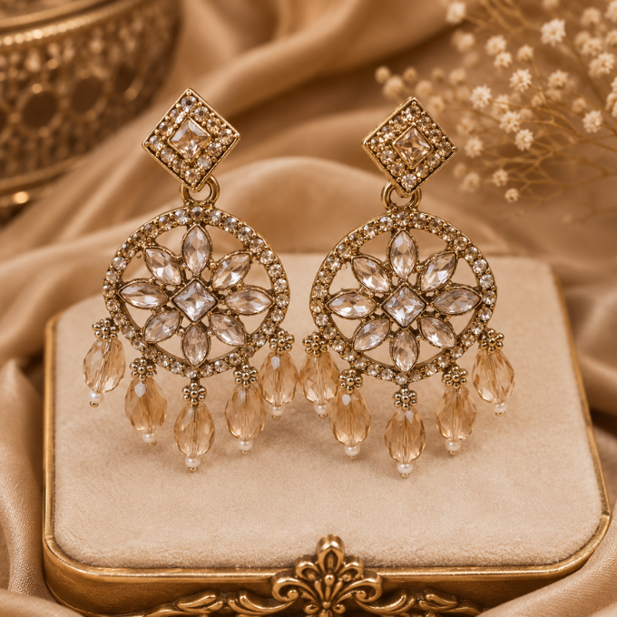 Earrings - Aarohi Crystal Chandelier