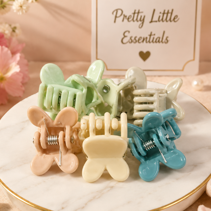 Clips - Multicolor Mini Butterfly Hair Claw Clips – Set