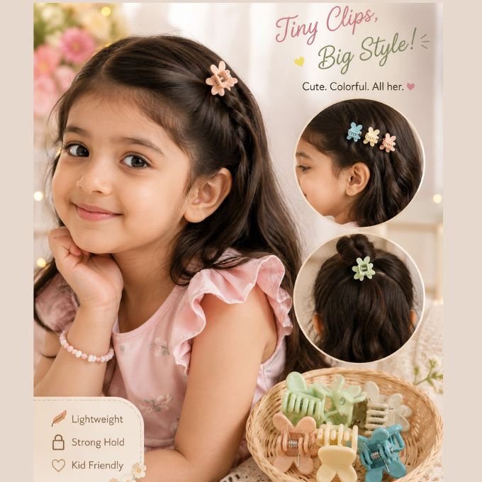 Clips - Multicolor Mini Butterfly Hair Claw Clips – Set – image 2
