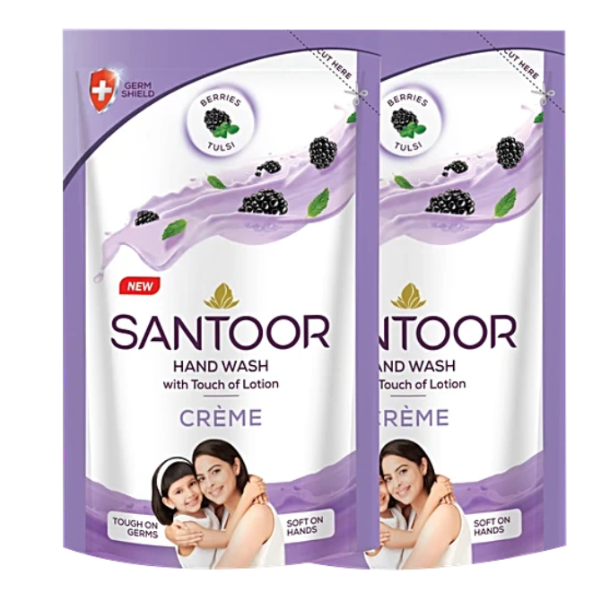 Santoor Creme Gentle Hand Wash 180 Ml (1+1) – image 3