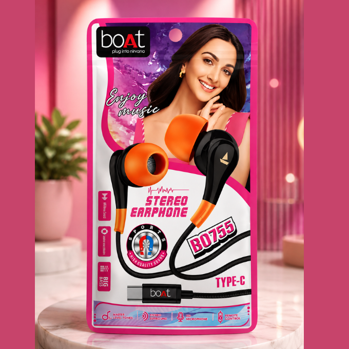 Earphone - boAt B0755 Stereo Type-C Earphone