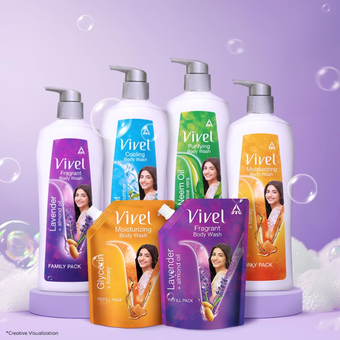 Vivel Fragrant Body Wash – Lavender + Almond Oil (350 ml) – image 5