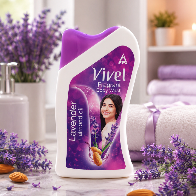 Vivel Fragrant Body Wash – Lavender + Almond Oil 100ml – image 1