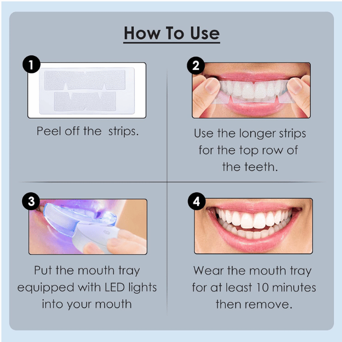 AGARO Dazzle Instant Teeth Whitening Kit with 14 Pcs Strips, Manual Dental Whitening Kit for adults, – image 7