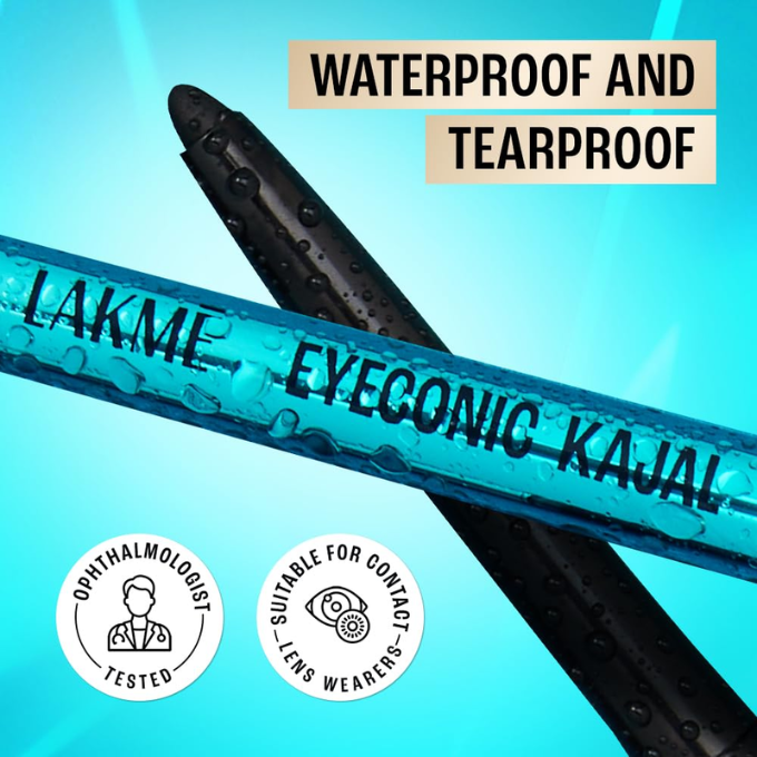 Lakme 9-5 Eyeconic Kajal, Deep Black, Smudgeproof and Waterproof that lasts upto 24H,  – image 5