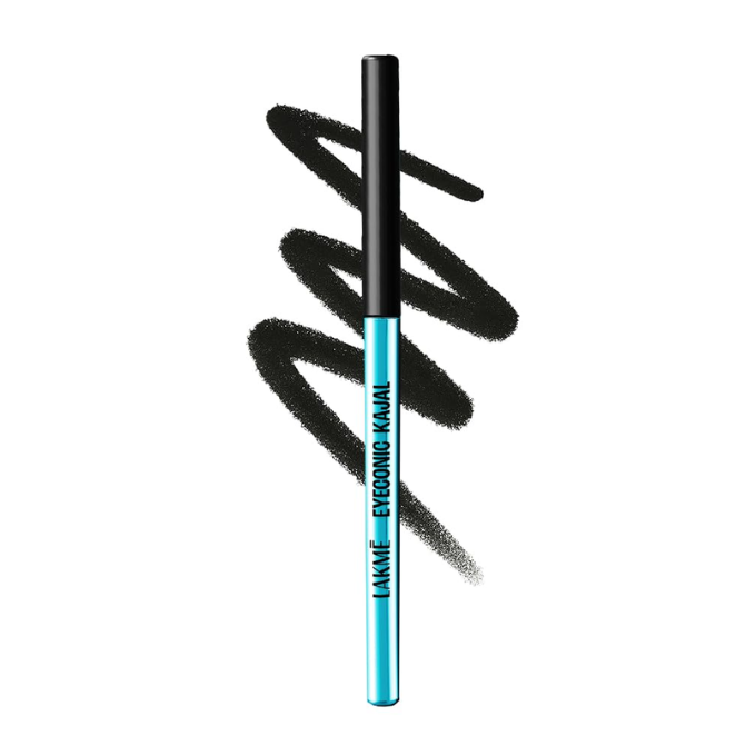 Lakme 9-5 Eyeconic Kajal, Deep Black, Smudgeproof and Waterproof that lasts upto 24H, 