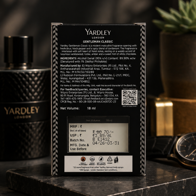 Yardley London Gentleman Classic Compact Perfume 18ml – image 4