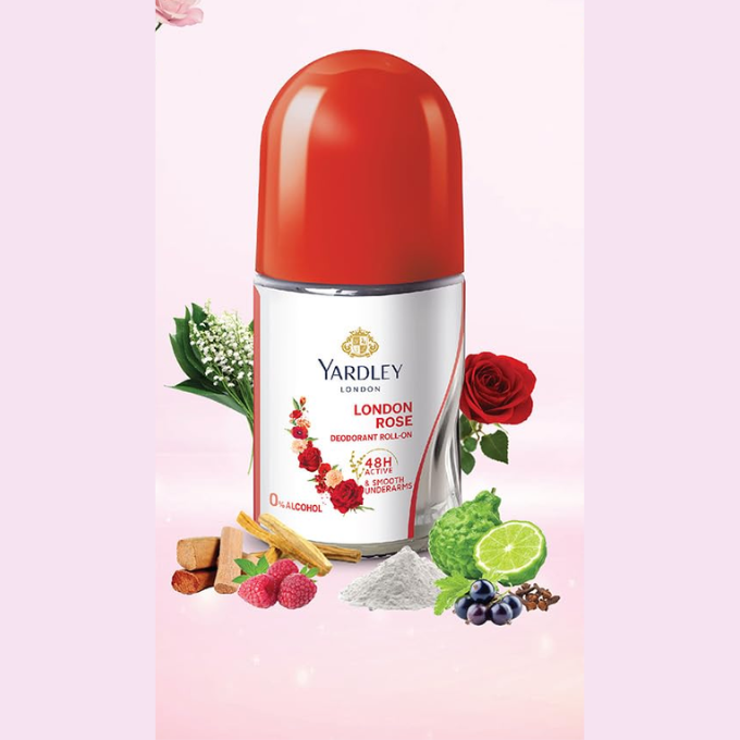 Yardley London Rose Deodorant Roll-On – 25 ml – image 1