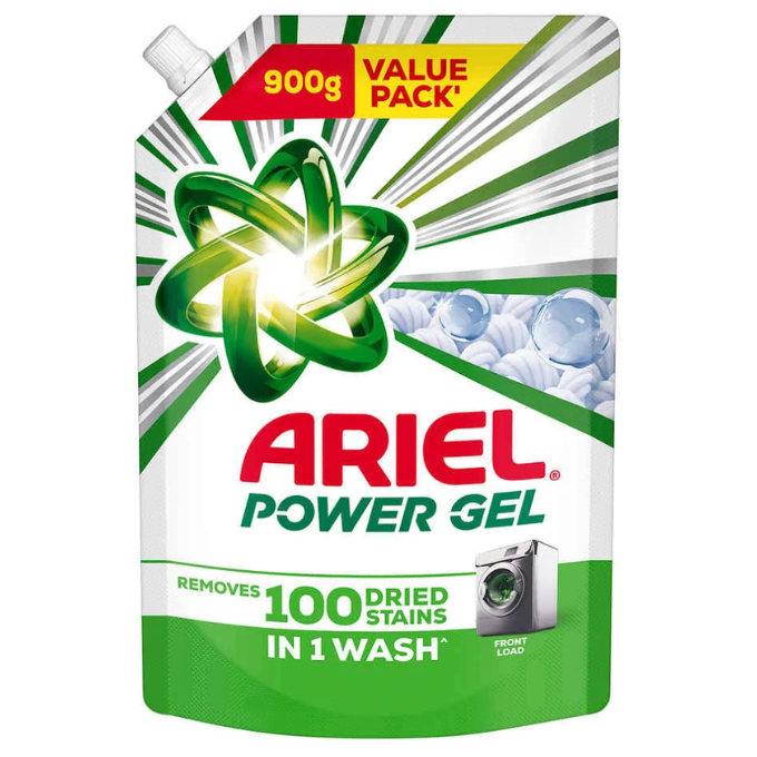 Ariel Power Gel Liquid Detergent for Front Load Washing Machine  Net Qty: 1 pack (900 g)