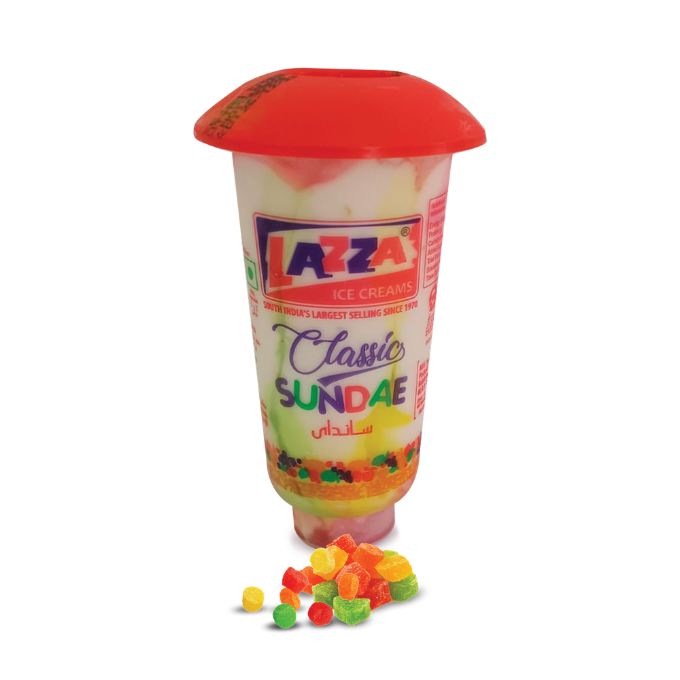 Sundae ice cream creamy, fruity, syrupy, nutty bliss - 100ml