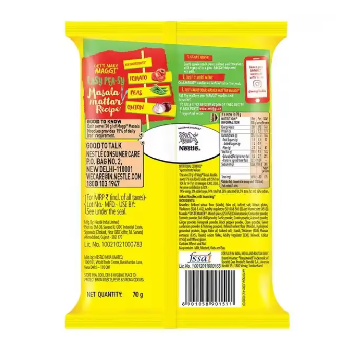 Maggi 2-Minute Masala Noodles 1 Pack 70 Gm – image 2