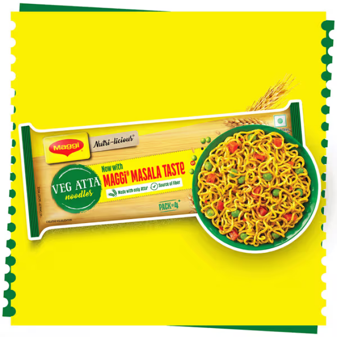 MAGGI Veg Atta Noodles with MAGGI Masala Taste, Made with ONLY ATTA, 290g
