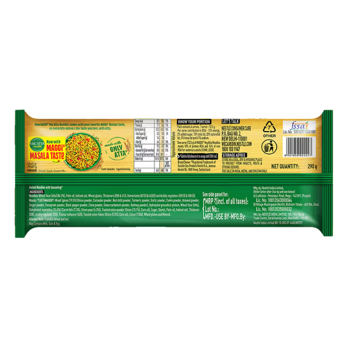 MAGGI Veg Atta Noodles with MAGGI Masala Taste, Made with ONLY ATTA, 290g – image 3