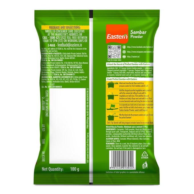 Eastern Sambar Powder 100g – image 2