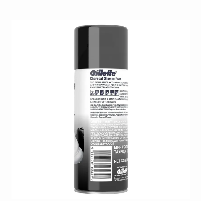  Gillette Charcoal Shaving Foam, 196 gm – image 2