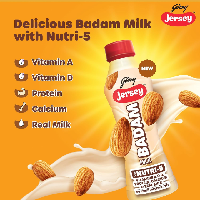 Godrej Jersey Badam Milk,175ml – image 3