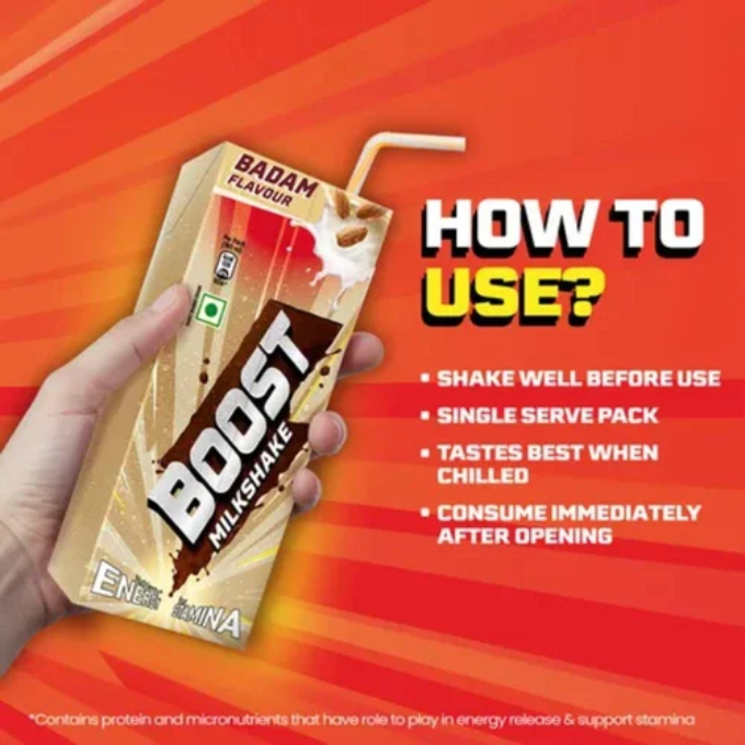 Boost Badam Flavour Milkshake 180 ml  – image 3