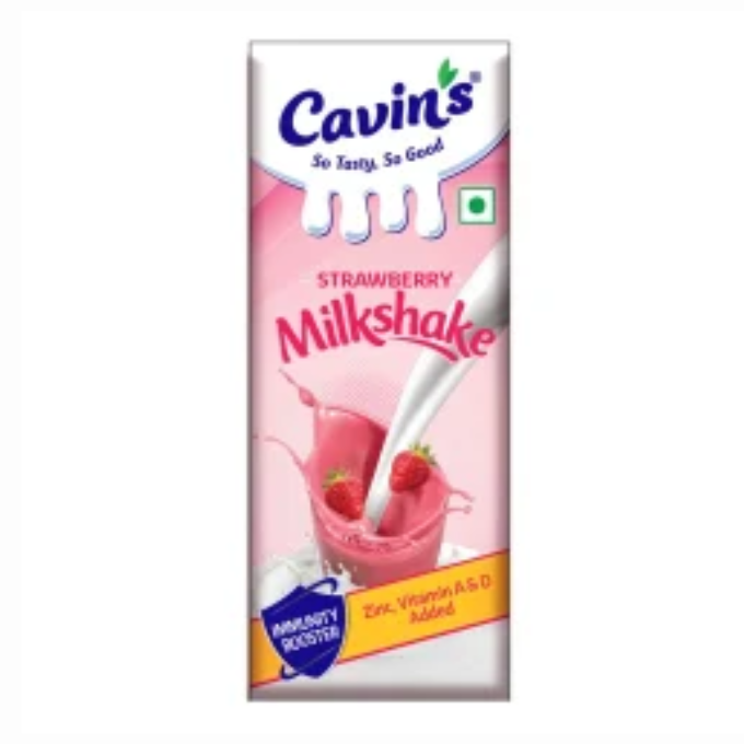 Cavins Strawberry Milkshake 180ml
