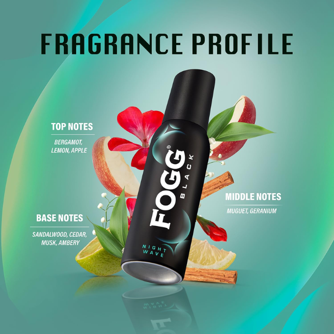 Fogg Black Night Wave |No Gas| Long Lasting Perfume Deodorant Spray for Men & Women-120 ML – image 3