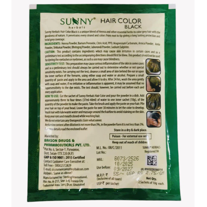 Hair Color |Hair Dye| Sunny Herbals Ammonia-Free Black Hair color  – image 2