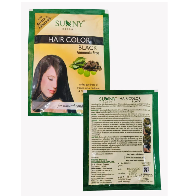 Hair Color |Hair Dye| Sunny Herbals Ammonia-Free Black Hair color  – image 3