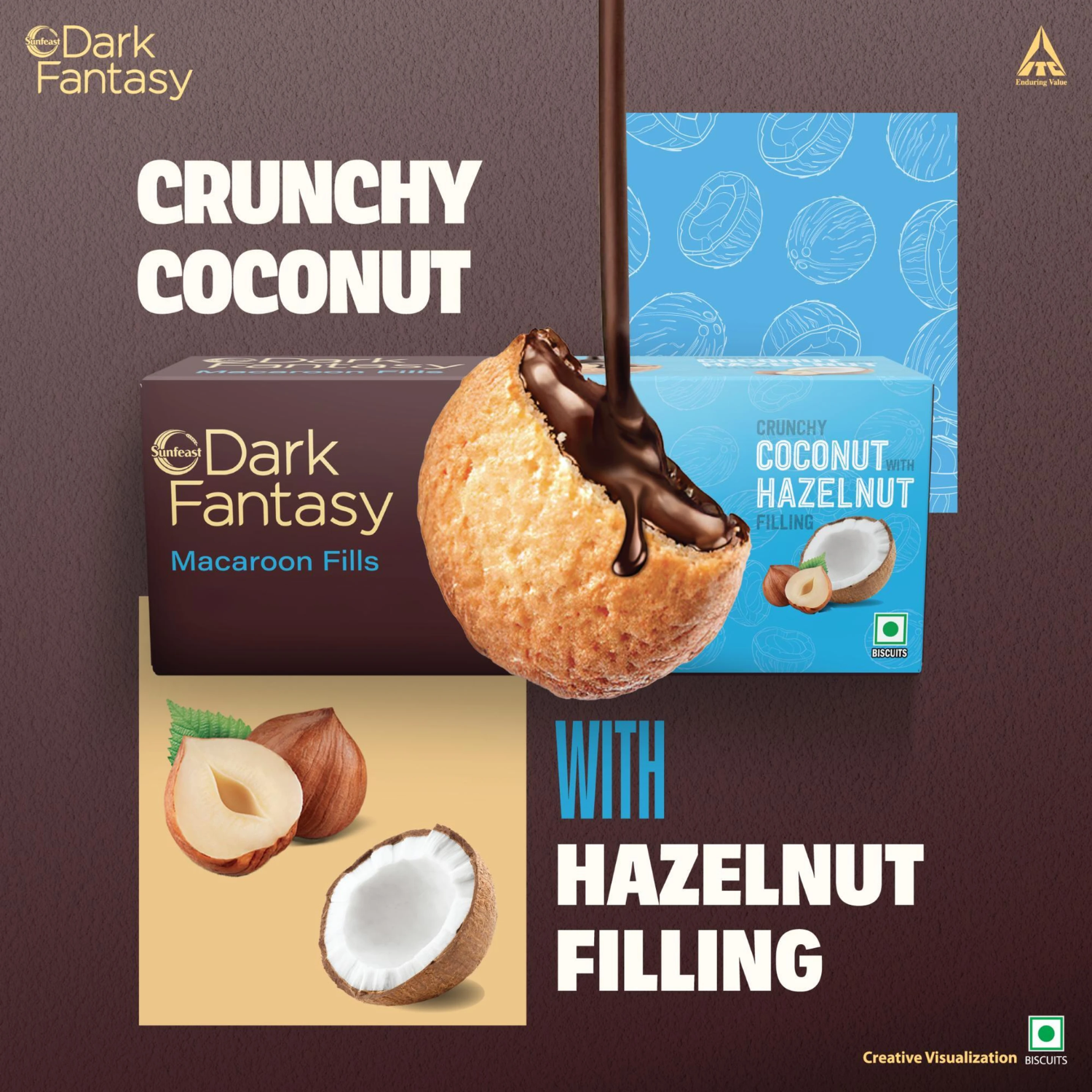 Coconut & Hazelnut Macaroon Fills by Sunfeast Dark Fantasy 69 G – image 2