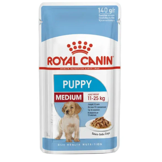 Dog Wet Food - Royal Canin Medium Puppy Dog Wet Food (Gravy) – 140g Pouch