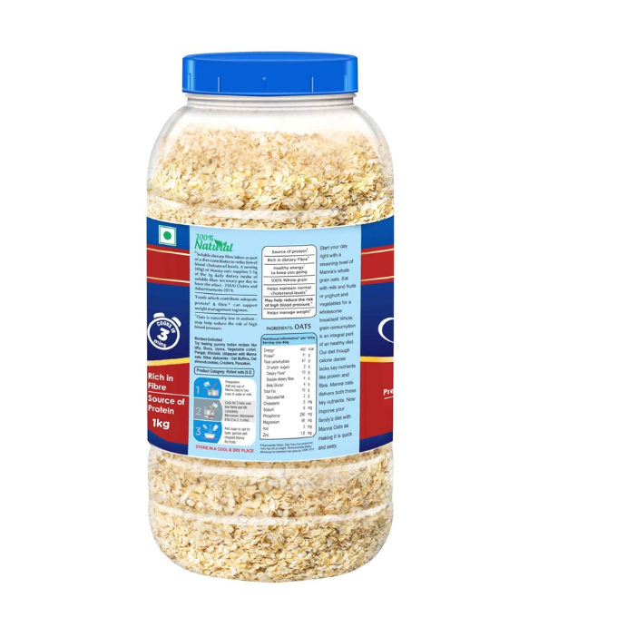 Manna Oats , White oats. Source of protein and high in fibre. 1kg – image 2