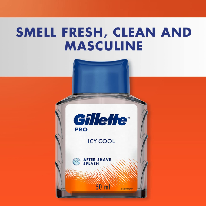  Gillette Men Pro Fresh After Shave Splash Icy Cool Liquid 50Ml, White – image 5
