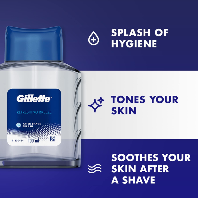 Gillette AFTER SHAVE SPLASH REFRESHING BREEZE 100ML, White. – image 2