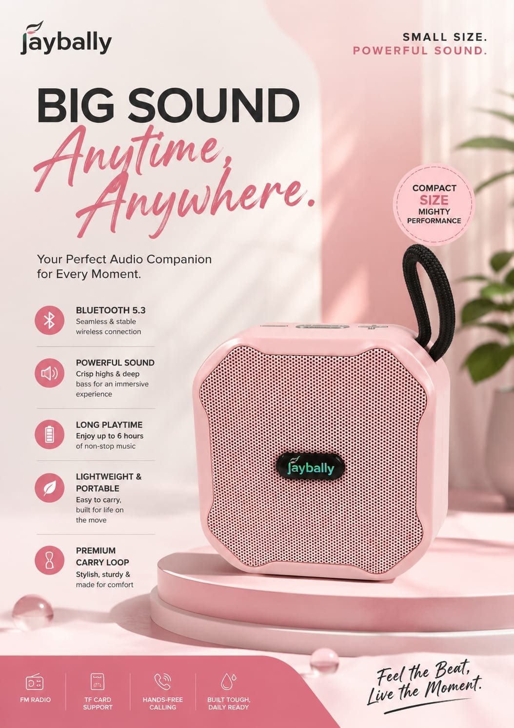 Jaybally Mini Portable Wireless Bluetooth Speaker – Compact Rechargeable Outdoor Speaker – image 6