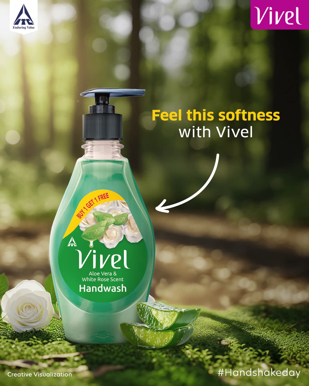 Vivel Aloe vera White Rose Scent hand Wash 200ml – image 1