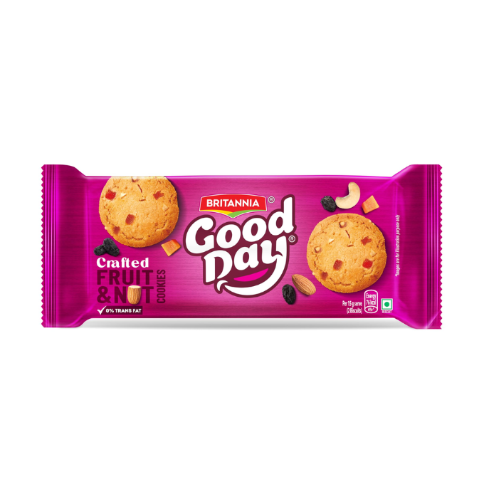 Britannia Good Day Fruit & Nut Cookies | Zero Trans Fat, 450g