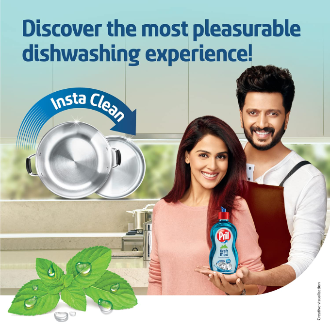 Pril Kraft Mint Liquid Dishwash Gel -750ml – image 3