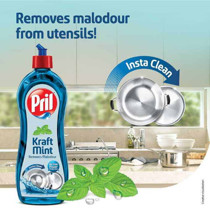 Pril Kraft Mint Liquid Dishwash Gel -750ml – image 4