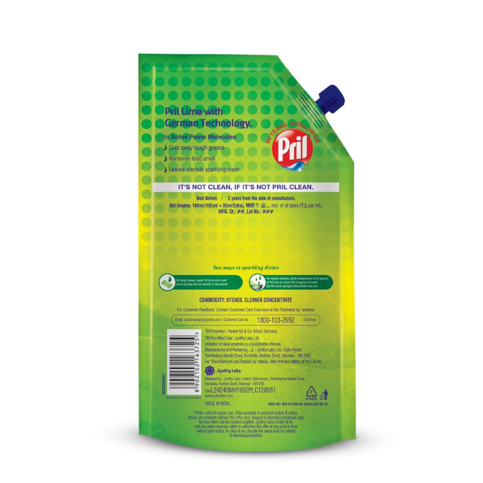 Pril Lime Liquid Dishwash Gel 110 ml – image 2